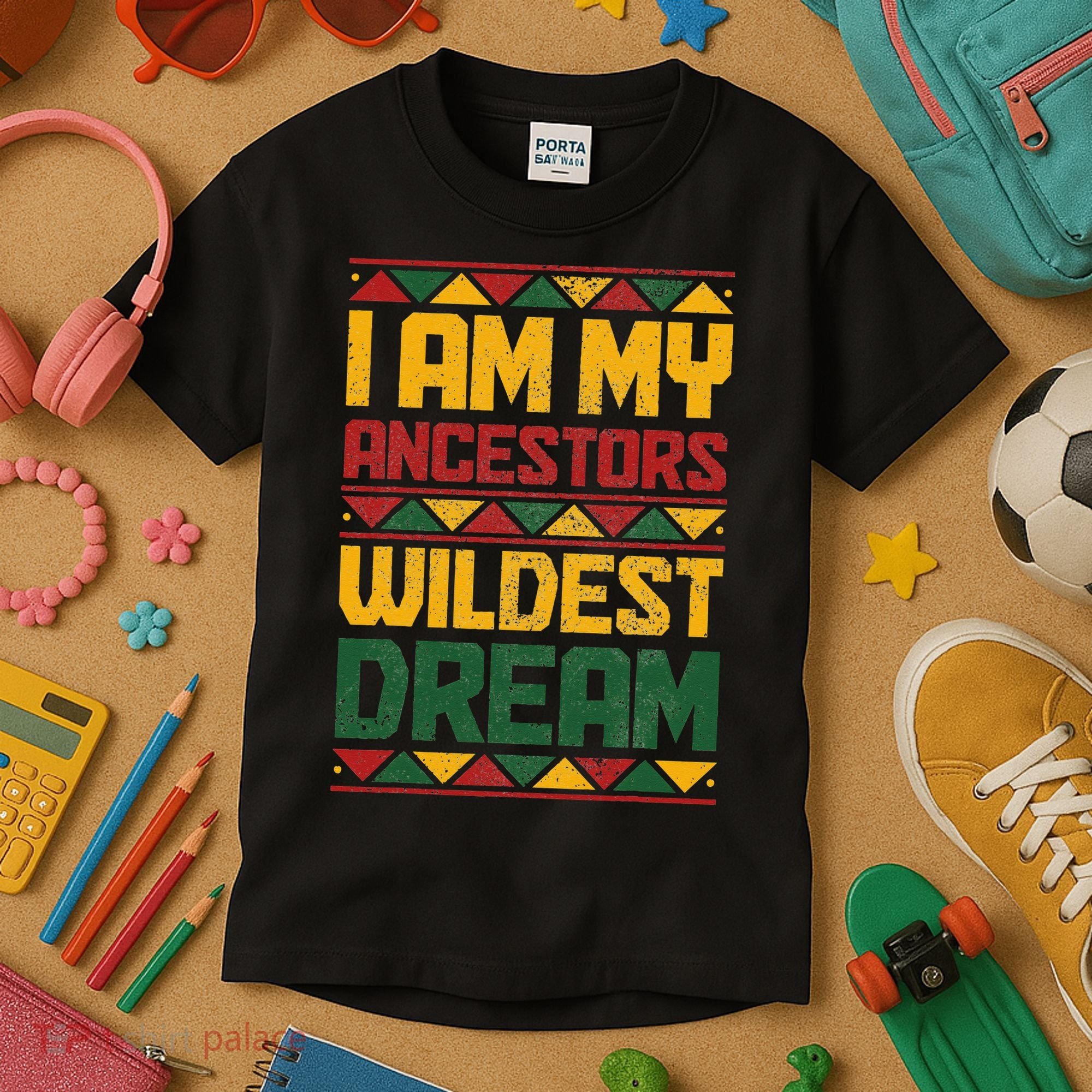 I Am My Ancestors Wildest Dream Black History Juneteenth Kids T-Shirt