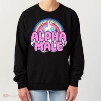 Ironic Alpha Male Unicorn Rainbow Funny Women's Sweatshirt thumb 0