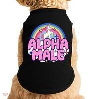 Ironic Alpha Male Unicorn Rainbow Funny Doggie Tank thumb 0