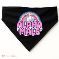 Ironic Alpha Male Unicorn Rainbow Funny USA-Made Doggie Bandana thumb 0