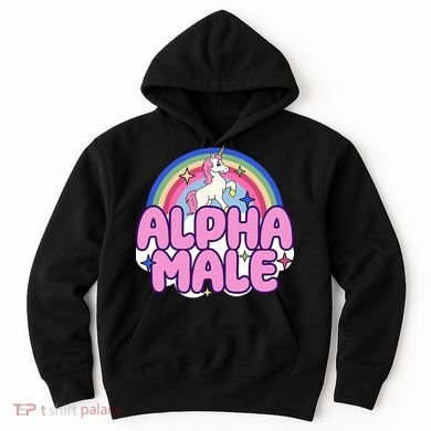 Ironic Alpha Male Unicorn Rainbow Funny Hoodie
