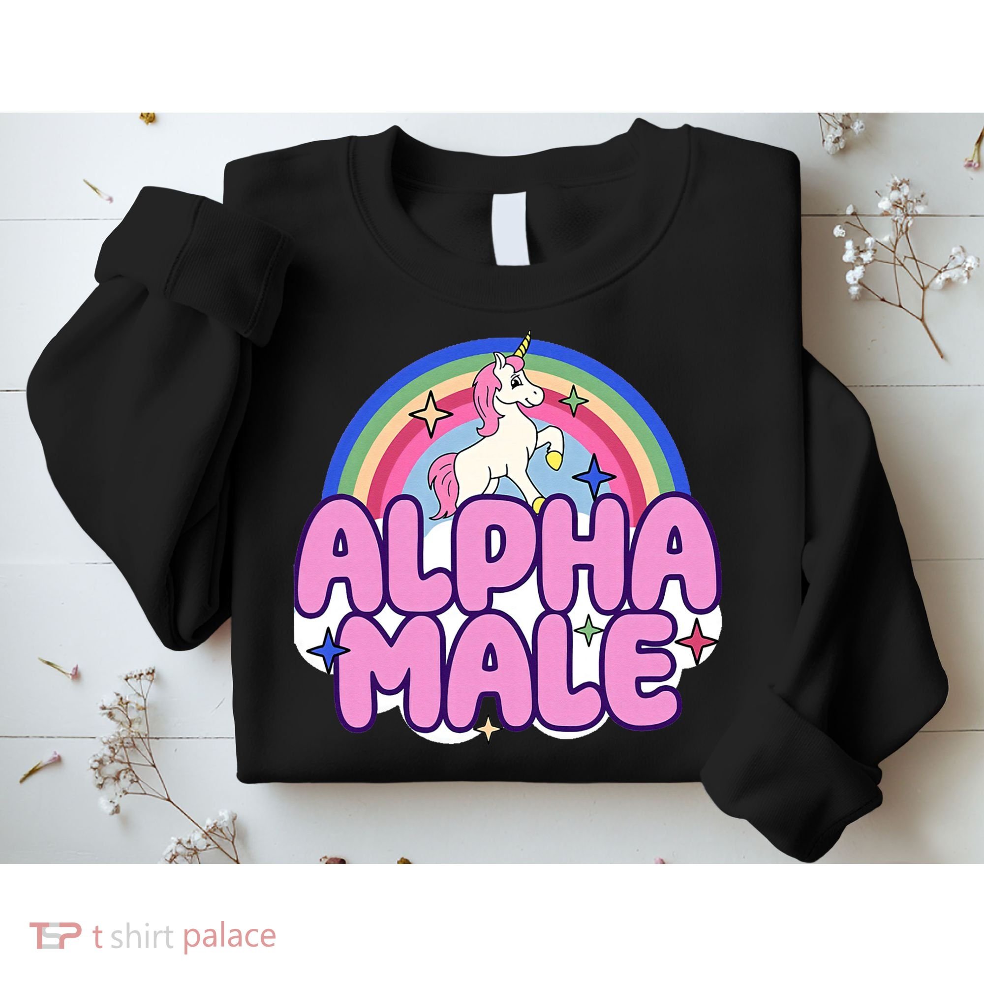 Ironic Alpha Male Unicorn Rainbow Funny Sweatshirt