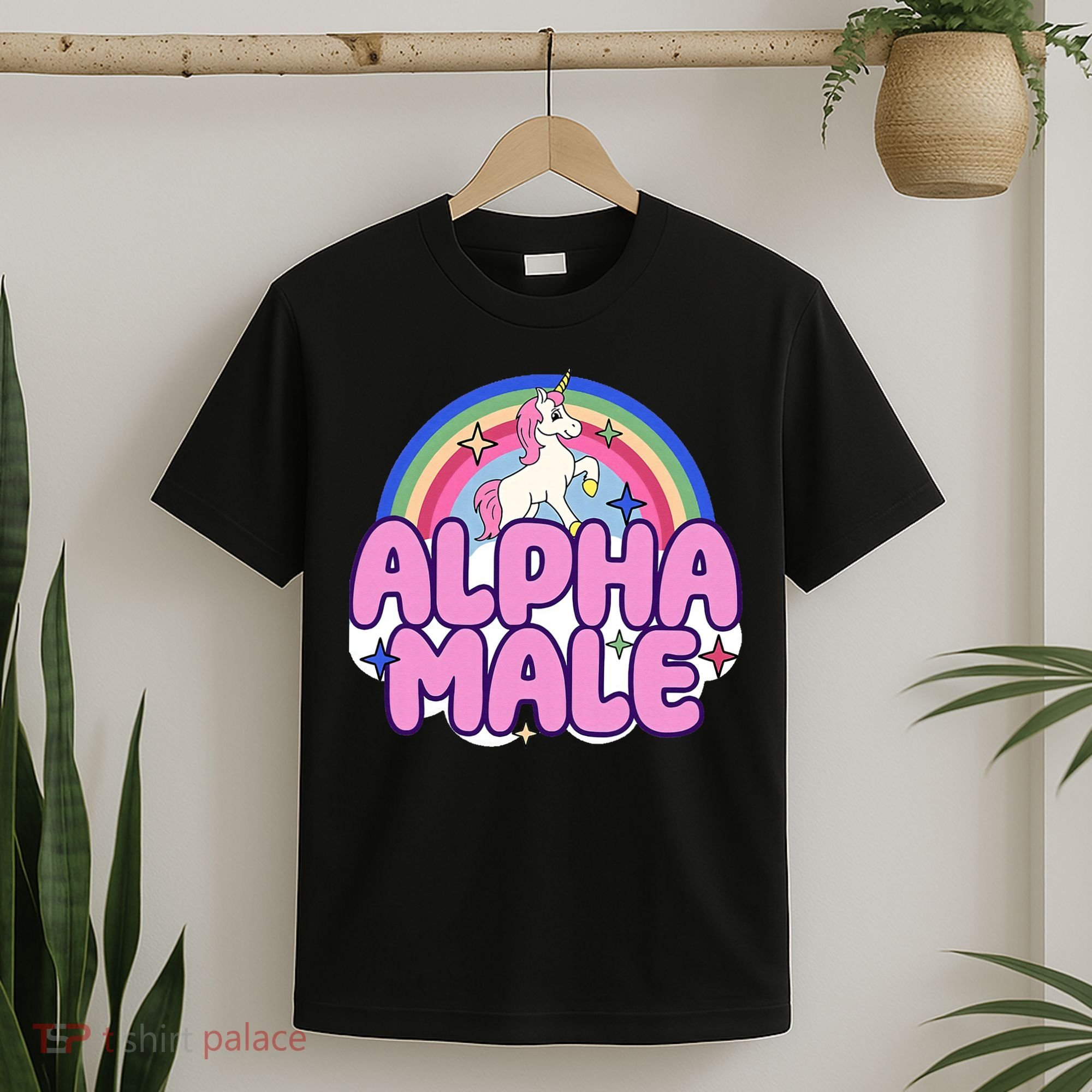 Ironic Alpha Male Unicorn Rainbow Funny T-Shirt