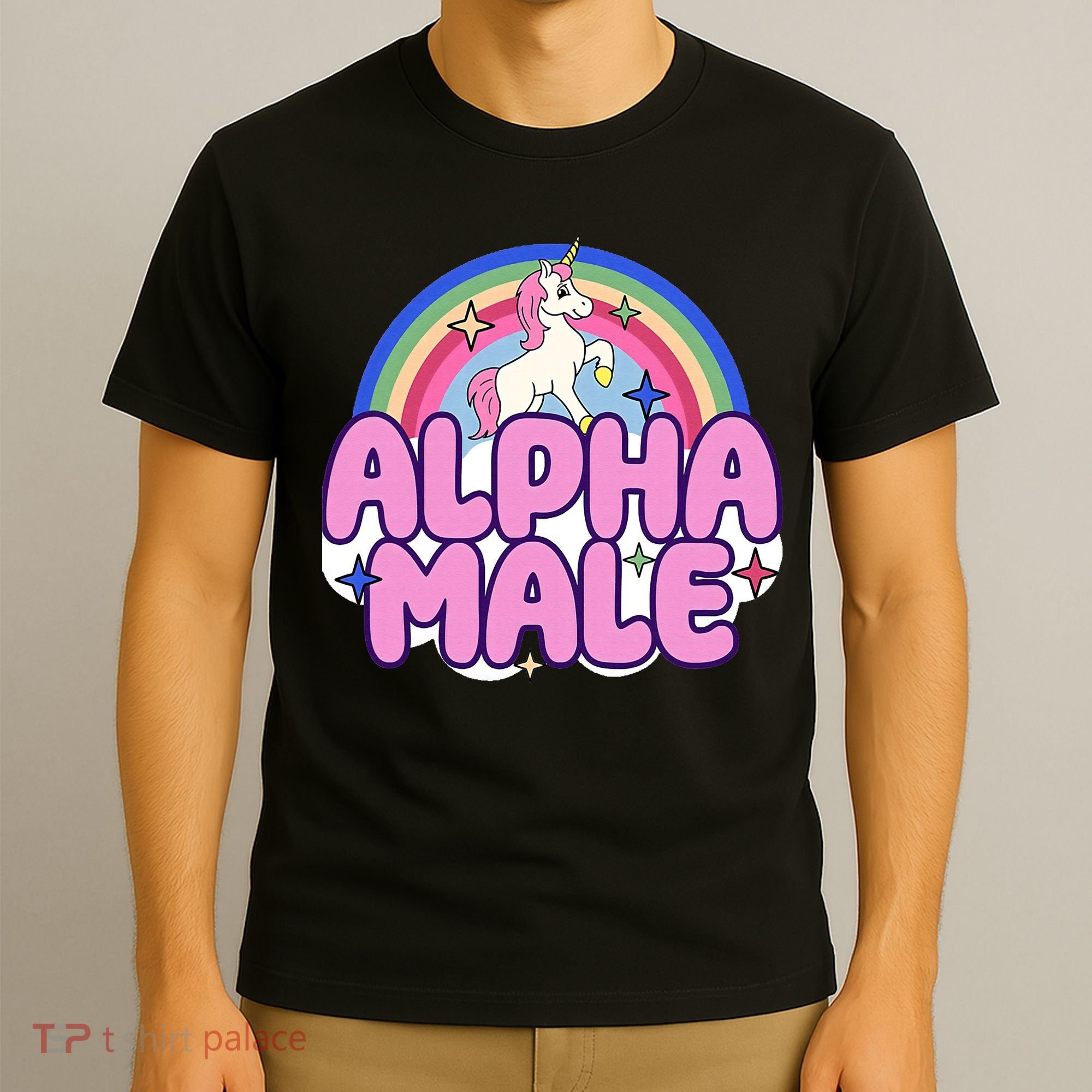 Ironic Alpha Male Unicorn Rainbow Funny T-Shirt