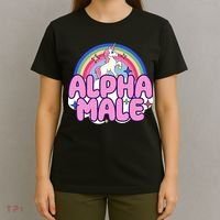 Ironic Alpha Male Unicorn Rainbow Funny T-Shirt thumb 4