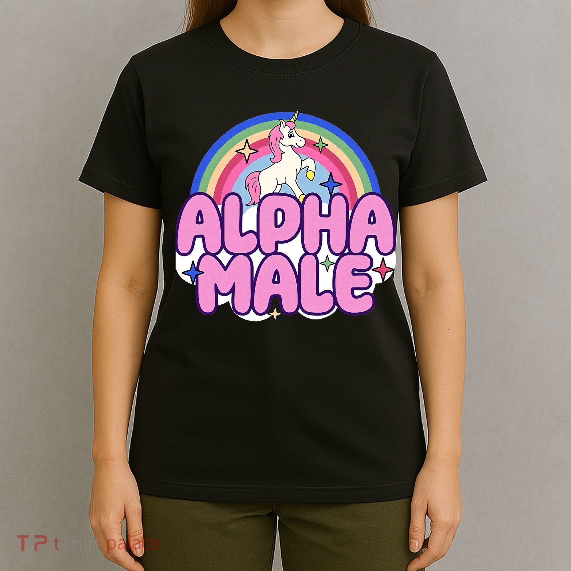 Ironic Alpha Male Unicorn Rainbow Funny T-Shirt