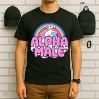 Ironic Alpha Male Unicorn Rainbow Funny T-Shirt thumb 6