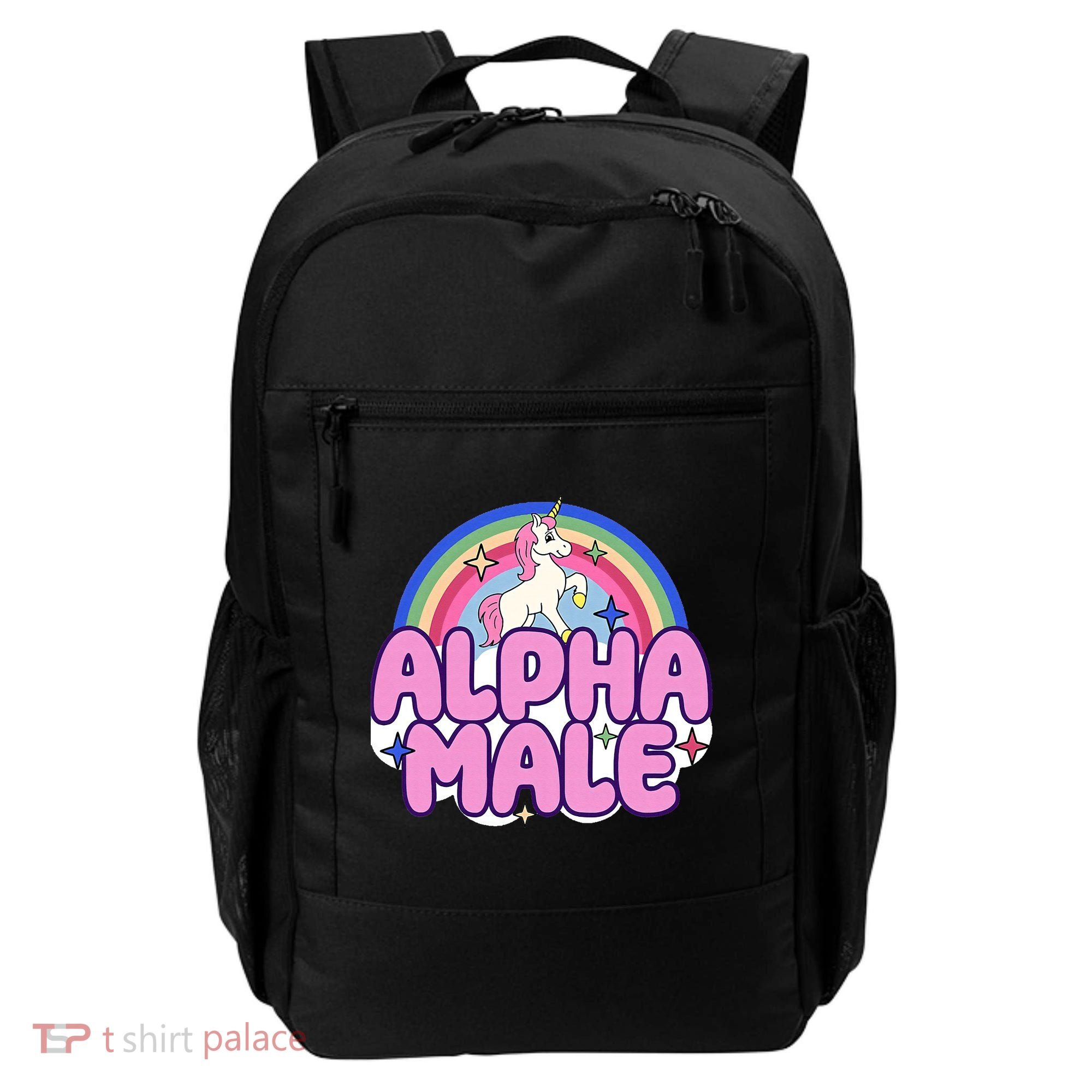 Ironic Alpha Male Unicorn Rainbow Funny Backpack