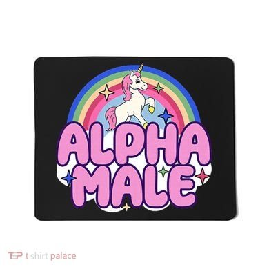 Ironic Alpha Male Unicorn Rainbow Funny Mousepad