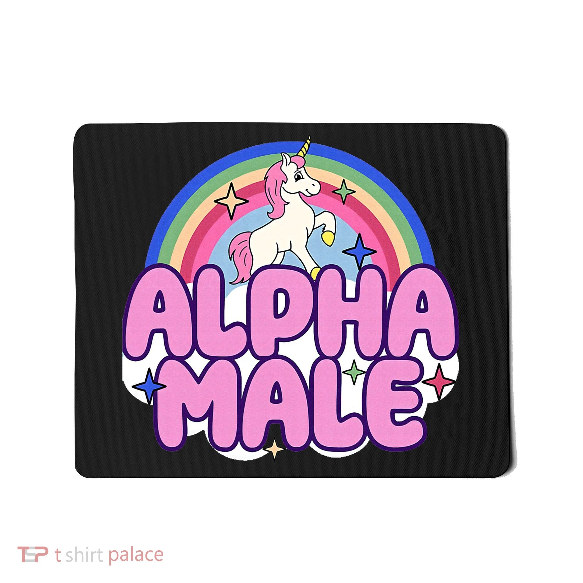 Ironic Alpha Male Unicorn Rainbow Funny Mousepad