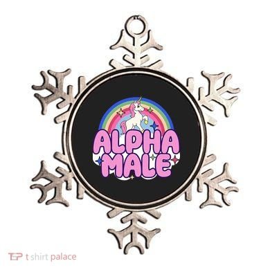 Ironic Alpha Male Unicorn Rainbow Funny Ornament