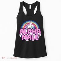 Ironic Alpha Male Unicorn Rainbow Funny Women's Tank Top thumb 0