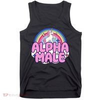 Ironic Alpha Male Unicorn Rainbow Funny Tank Top thumb 0