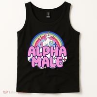 Ironic Alpha Male Unicorn Rainbow Funny Tank Top thumb 2