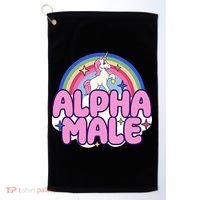 Ironic Alpha Male Unicorn Rainbow Funny Golf Towel thumb 0