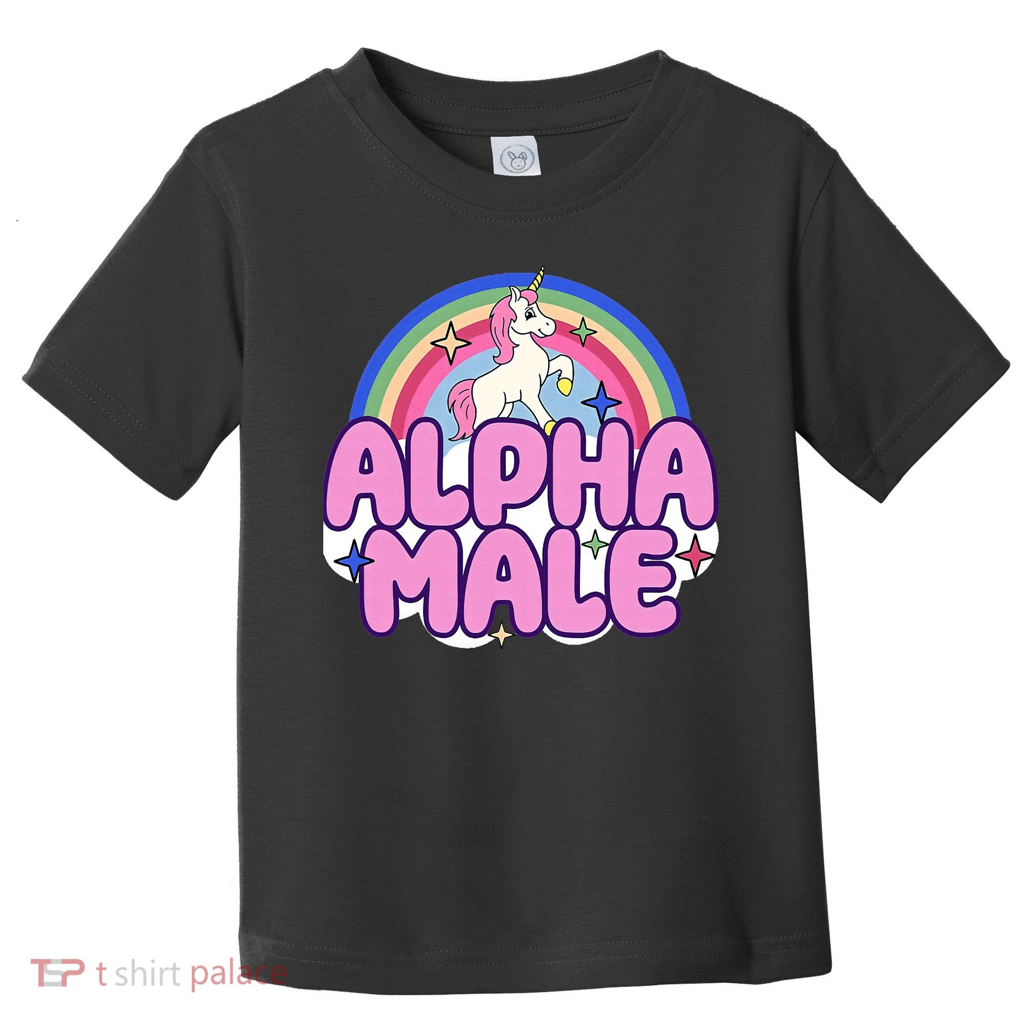 Ironic Alpha Male Unicorn Rainbow Funny Toddler T-Shirt