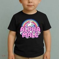 Ironic Alpha Male Unicorn Rainbow Funny Toddler T-Shirt thumb 2