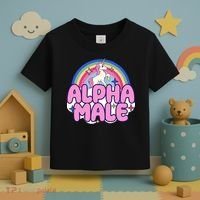 Ironic Alpha Male Unicorn Rainbow Funny Toddler T-Shirt thumb 3