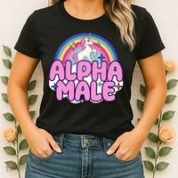 Ironic Alpha Male Unicorn Rainbow Funny Women's T-Shirt thumb 2