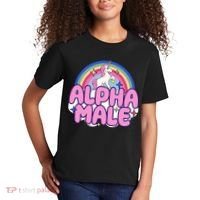 Ironic Alpha Male Unicorn Rainbow Funny Kids T-Shirt thumb 2