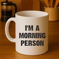 I'm A Morning Person Funny White Lie Joke Party Coffee Mug thumb 4