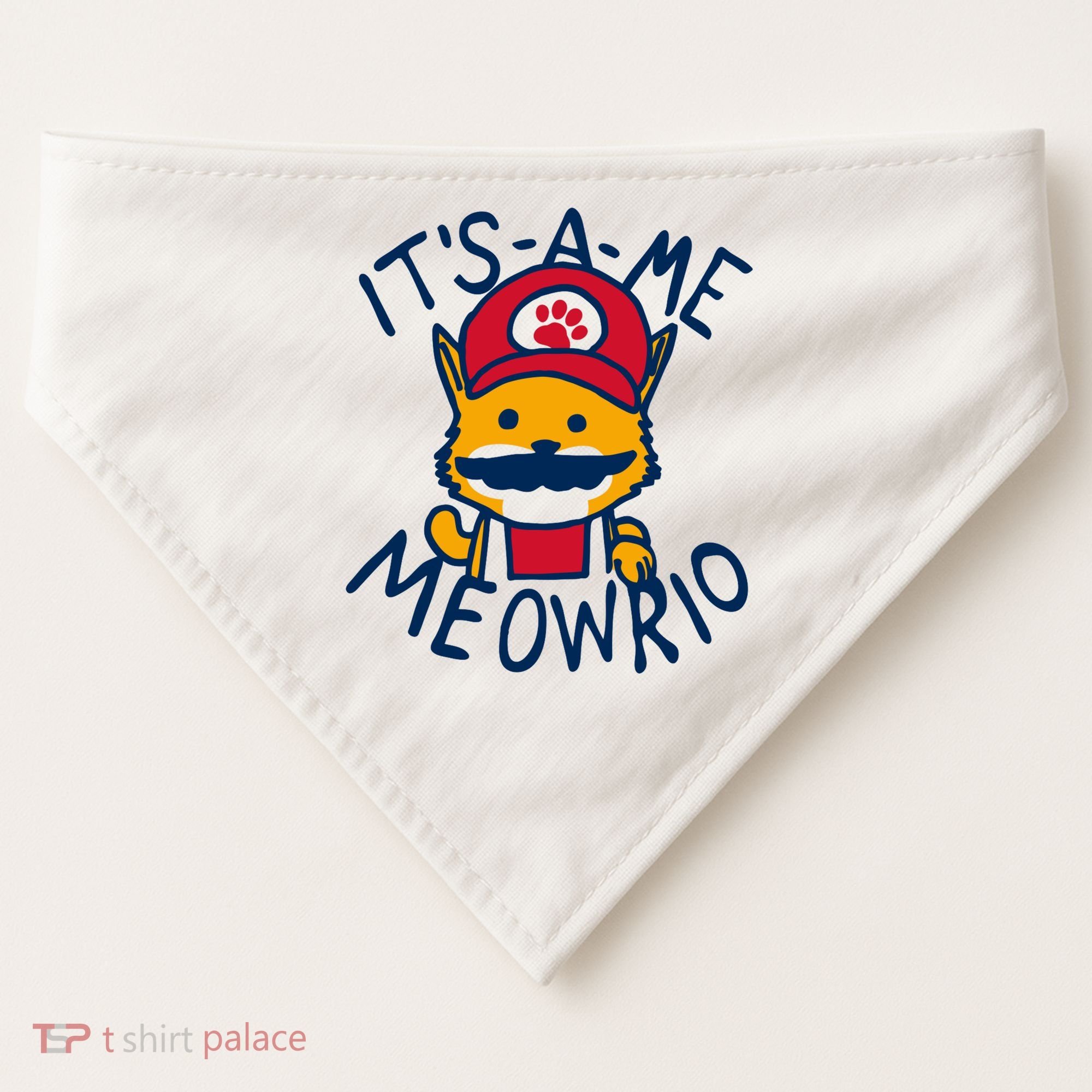 It's A Me Meowrio ,Funny Cat Lover USA-Made Doggie Bandana