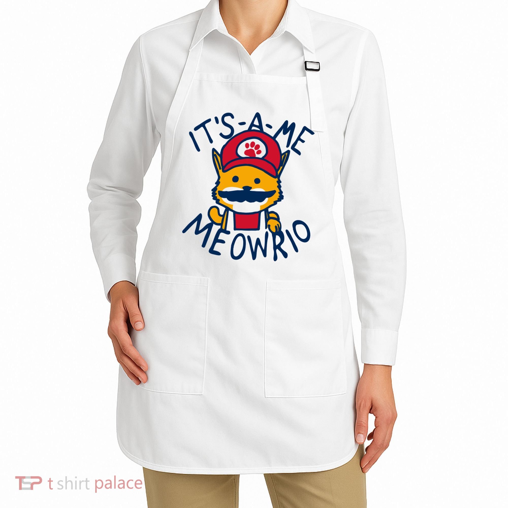 It's A Me Meowrio ,Funny Cat Lover Apron