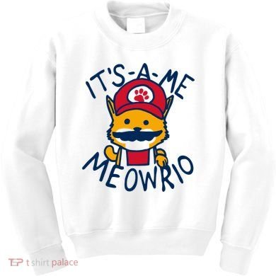 It's A Me Meowrio ,Funny Cat Lover Kids Sweatshirt