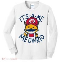 It's A Me Meowrio ,Funny Cat Lover Kids Long Sleeve Shirt thumb 0