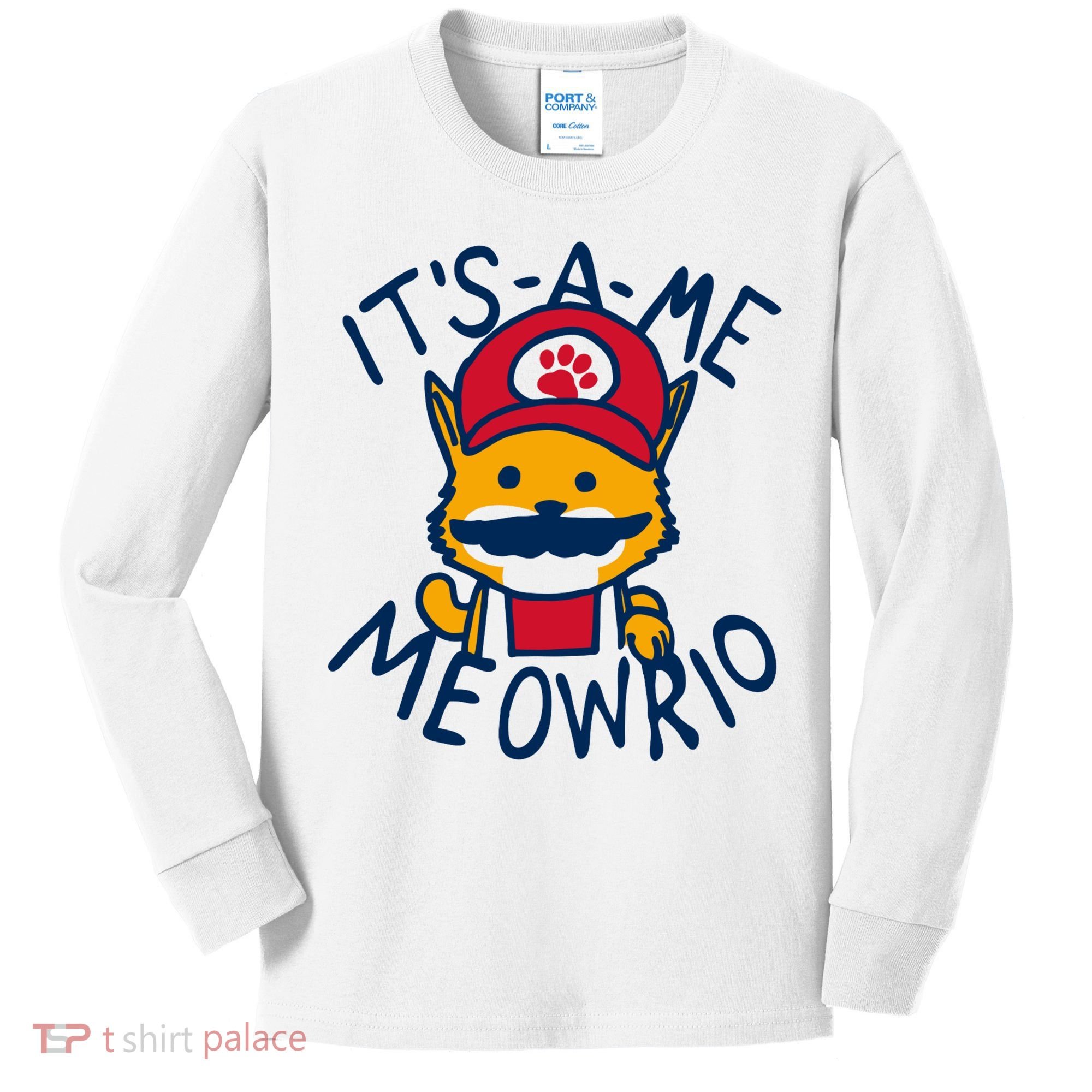 It's A Me Meowrio ,Funny Cat Lover Kids Long Sleeve Shirt
