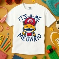 It's A Me Meowrio ,Funny Cat Lover Kids T-Shirt thumb 3