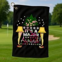 It's A Major Award Funny Christmas Fragile Lamp Leg Golf Towel thumb 1