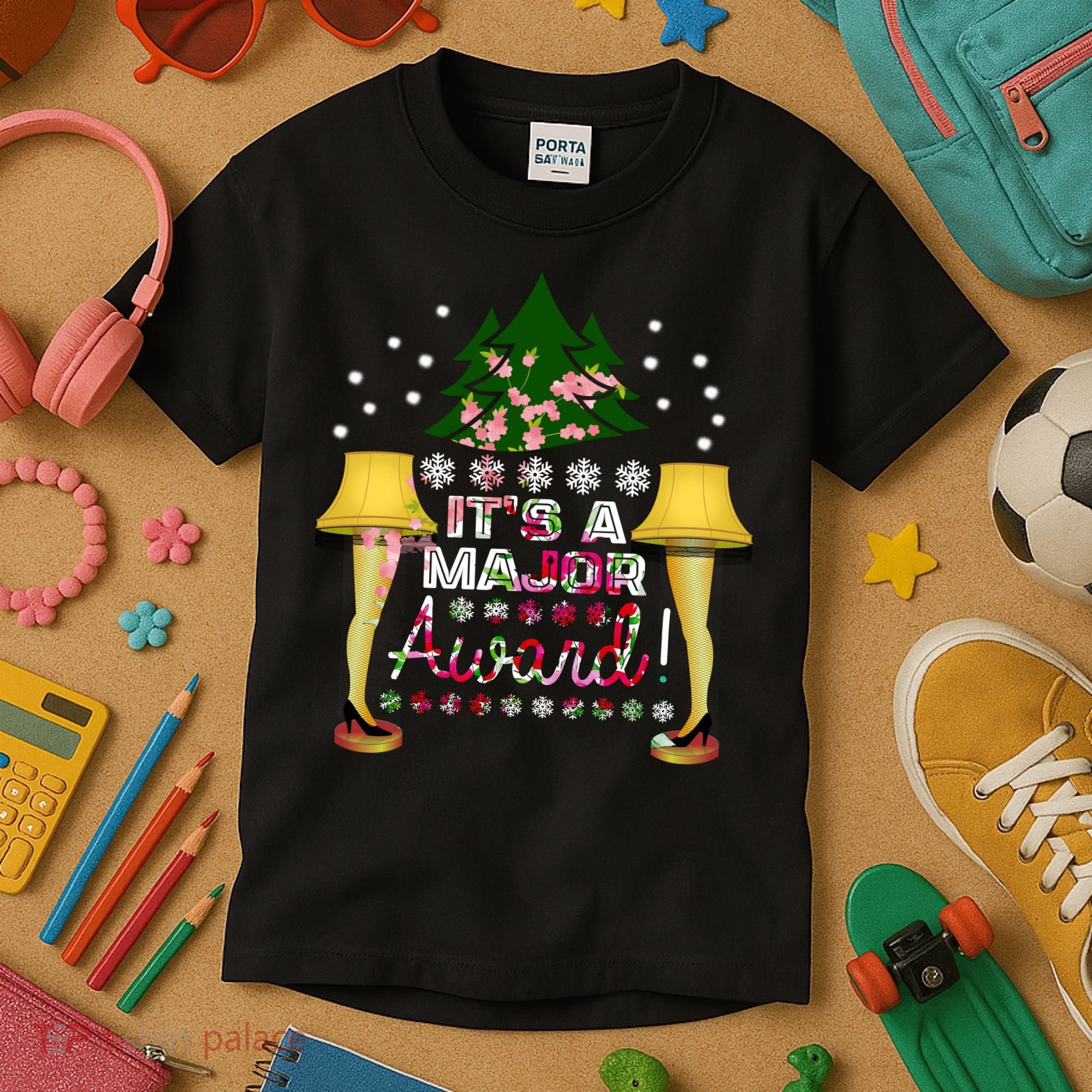 It's A Major Award Funny Christmas Fragile Lamp Leg Kids T-Shirt