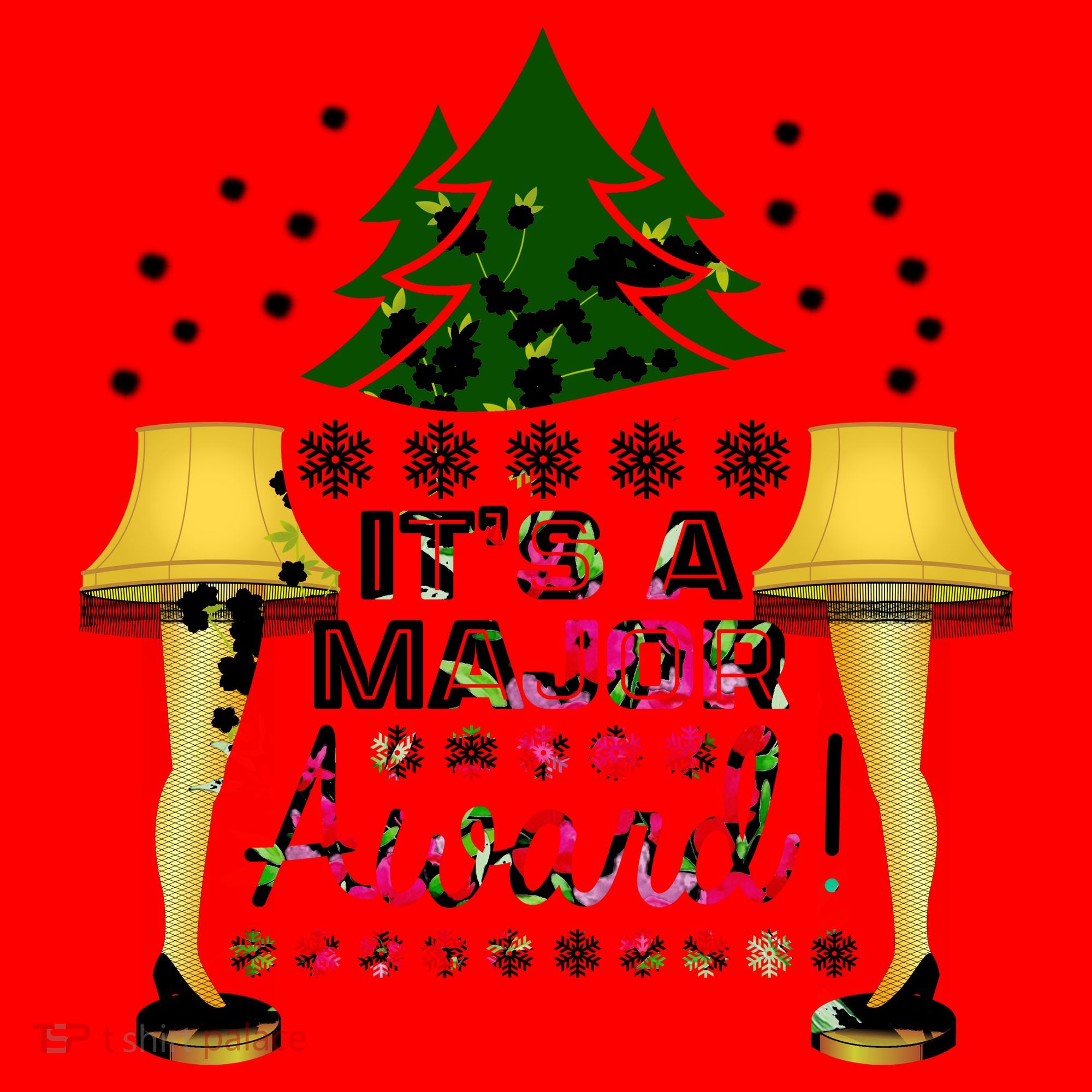 It's A Major Award Funny Christmas Fragile Lamp Leg Santa Hat