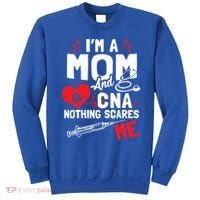Im A Mom Nurse And A Cna Nothing Scares Me Nurses Mother Gift Sweatshirt thumb 0