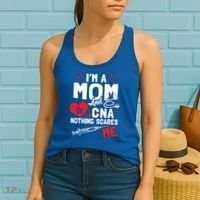 Im A Mom Nurse And A Cna Nothing Scares Me Nurses Mother Gift Women's Tank Top thumb 2