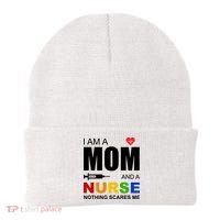 I'm A Mom And Nurse Nothing Scares Me Beanie thumb 0