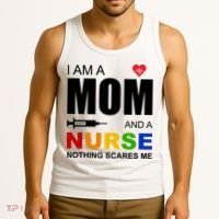 I'm A Mom And Nurse Nothing Scares Me Tank Top thumb 3