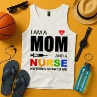 I'm A Mom And Nurse Nothing Scares Me Tank Top thumb 4