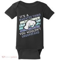 ItS A Manatee Thing You WouldnT Understand Retro Manatees Baby Bodysuit thumb 0