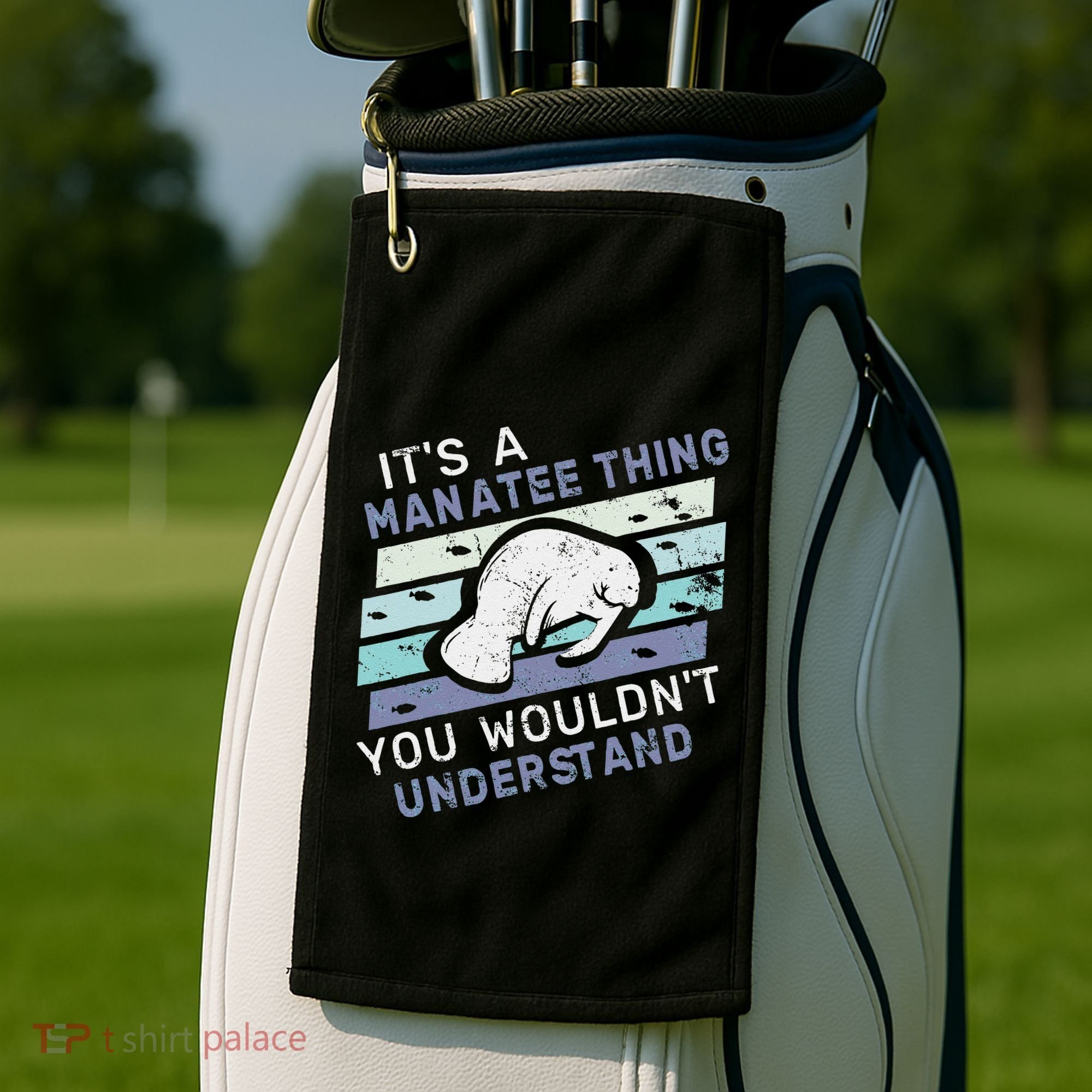 ItS A Manatee Thing You WouldnT Understand Retro Manatees Golf Towel