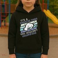 ItS A Manatee Thing You WouldnT Understand Retro Manatees Kids Hoodie thumb 3