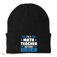 I'm A Math Teacher Nothing Scares Me Math Teacher Gift Beanie thumb 0