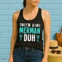 I'm A Merman Duh Costume Halloween Funny Women's Tank Top thumb 2