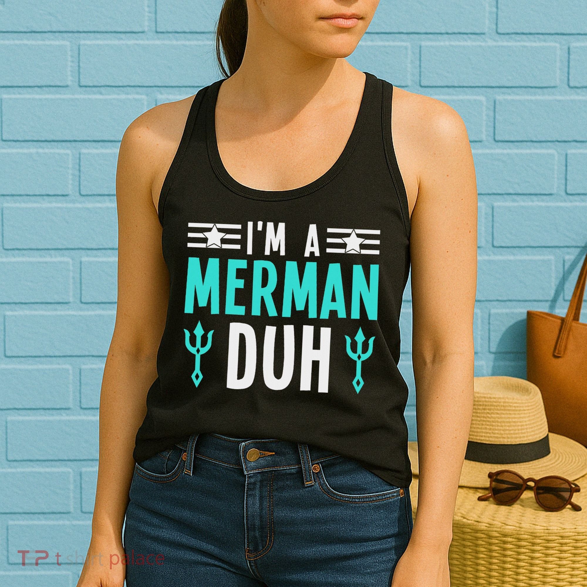 I'm A Merman Duh Costume Halloween Funny Women's Tank Top