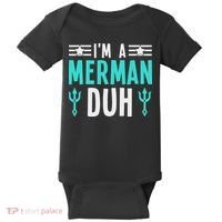 I'm A Merman Duh Costume Halloween Funny Baby Bodysuit thumb 0