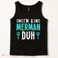 I'm A Merman Duh Costume Halloween Funny Tank Top thumb 2