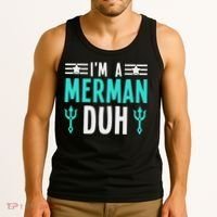 I'm A Merman Duh Costume Halloween Funny Tank Top thumb 3