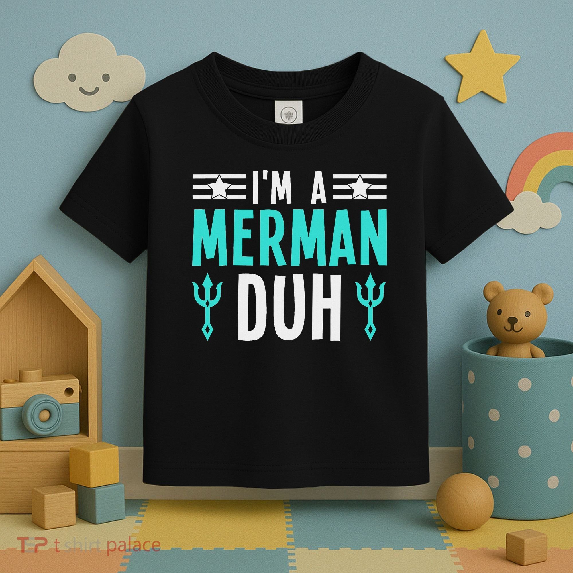 I'm A Merman Duh Costume Halloween Funny Toddler T-Shirt