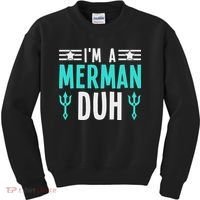 I'm A Merman Duh Costume Halloween Funny Kids Sweatshirt thumb 0
